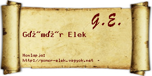 Gömör Elek névjegykártya